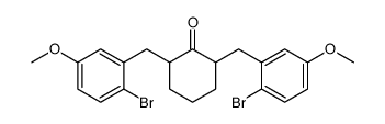 2,6-bis[(2-bromo-5-methoxyphenyl)methyl]cyclohexan-1-one Structure