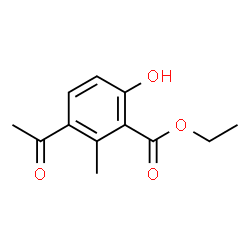 Benzoic acid, 3-acetyl-6-hydroxy-2-methyl-, ethyl ester (9CI) Structure