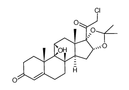 21-Chlor-9,11β-epoxy-16α,17-isopropylidendioxy-4-pregnen-3,20-dion结构式