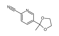 5-(1,1-ethylenedioxyethyl)pyridine-2-carbonitrile结构式