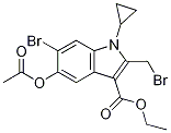 ethyl 5-acetoxy-6-broMo-2-(broMoMethyl)-1-cyclopropyl-1H-indole-3-carboxylate Structure