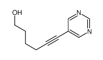 6-pyrimidin-5-ylhex-5-yn-1-ol Structure