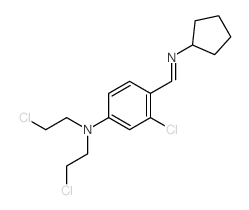 3-chloro-N,N-bis(2-chloroethyl)-4-(cyclopentyliminomethyl)aniline结构式