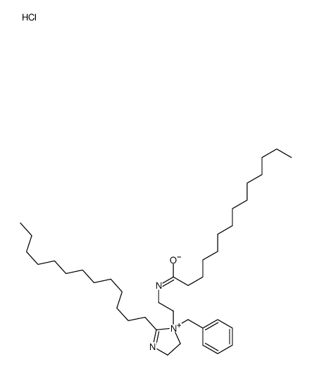 1-benzyl-4,5-dihydro-1-[2-[(1-oxotetradecyl)amino]ethyl]-2-tridecyl-1H-imidazolium chloride结构式