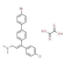 (E)-γ-(4'-bromo[1,1'-biphenyl]-4-yl)-4-chlorocinnamyl]dimethylammonium hydrogen oxalate结构式