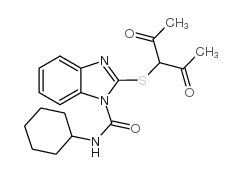 2-[(1-乙酰基-2-氧代丙基)硫]-N-环己基-1H-苯并咪唑-1-甲酰胺结构式