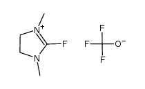 2-fluoro-1,3-dimethyl-4,5-dihydro-1H-imidazol-3-ium trifluoromethanolate结构式