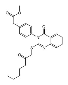 methyl 2-[4-[4-oxo-2-(2-oxoheptylsulfanyl)quinazolin-3-yl]phenyl]acetate结构式