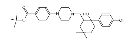 tert-butyl 4-(4-({2-(4-chlorophenyl)-2-hydroxy-5,5-dimethylcyclohexyl}methyl)piperazin-1-yl)benzoate结构式