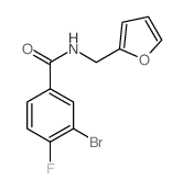 N-(呋喃-2-甲基)3-溴-4-氟-苯甲酰胺结构式
