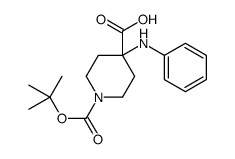 1-(tert-butoxycarbonyl)-4-(phenylamino)piperidine-4-carboxylic acid Structure