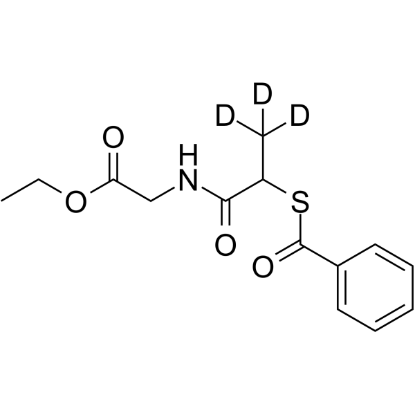 N-(2-Benzoylmercaptopropionyl)glycine ethyl ester-d3 Structure