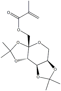 2,3:4,5-二-O-(1-甲基亚乙基)-BETA-D-吡喃果糖 1-(2-甲基-2-丙烯酸酯)结构式