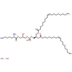 1,2-二油酰-sn-甘油基-3-[磷酸外消旋-(3-赖氨酰(1-甘 油))](氯化物盐)结构式
