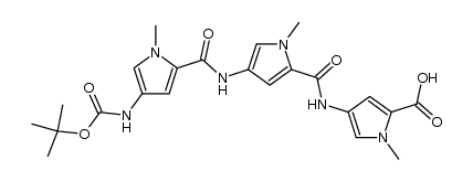 methyl 4-[[[4-[[[4-[[(tert-butyloxy)carbonyl]amino]-1-methyl-pyrrol-2-yl]carbonyl]amino]-1-methyl-pyrrol-2-yl]carbonyl]amino]-1-methyl-pyrrole-2-carboxylic acid结构式
