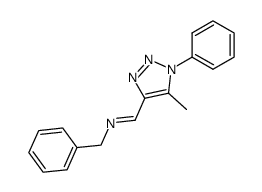 (E)-N-benzyl-1-(5-methyl-1-phenyl-1H-1,2,3-triazol-4-yl)methanimine结构式