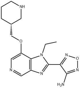(R)-4-(1-ethyl-7-(piperidin-3-ylMethoxy)-1H-iMidazo[4,5-c]pyridin-2-yl)-1,2,5-oxadiazol-3-aMine结构式