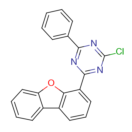 2-Chloro-4-(4-dibenzofuranyl)-6-phenyl-1,3,5-triazine Structure