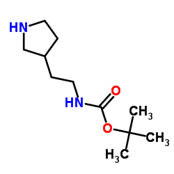 2-(吡咯烷-3-基)乙基氨基甲酸叔丁酯结构式