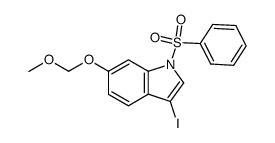1-benzenesulfonyl-3-iodo-6-methoxymethoxy-1H-indole结构式