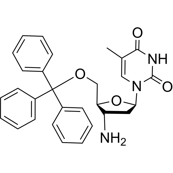 3’-β-Amino-2’,3’-dideoxy-5’-O-trityl-5-methyl uridine结构式