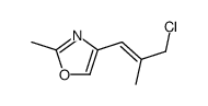 4-(3-氯-2-甲基-1-丙烯基)-2-甲基-1,3-噁唑结构式