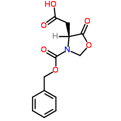 (S)-(+)-3(苄氧羰基)-5-氧代-4-恶唑啉乙酸结构式