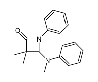 3,3-dimethyl-4-(N-methylanilino)-1-phenylazetidin-2-one结构式