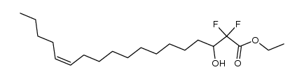 Ethyl (Z)-2,2-difluoro-3-hydroxyoctadec-13-enoate结构式