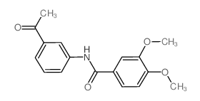 N-(3-乙酰基苯基)-3,4-二甲氧基苯甲酰胺结构式