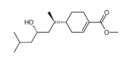 (4R,1'R,3'RS)-(+)-4-(1',5'-二甲基-3'-羟基己基)-1-环己烯羧酸甲酯结构式