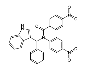N-[1H-indol-3-yl(phenyl)methyl]-4-nitro-N-(4-nitrophenyl)benzamide结构式