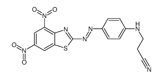 3-[4-[(4,6-dinitro-1,3-benzothiazol-2-yl)diazenyl]anilino]propanenitrile Structure