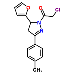 1-(chloroacetyl)-5-(2-furyl)-3-(4-methylphenyl)-4,5-dihydro-1H-pyrazole Structure