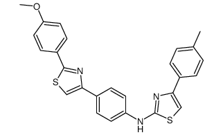 N-[4-[2-(4-methoxyphenyl)-1,3-thiazol-4-yl]phenyl]-4-(4-methylphenyl)-1,3-thiazol-2-amine结构式