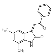 (3Z)-5,7-dimethyl-3-phenacylidene-1H-indol-2-one结构式