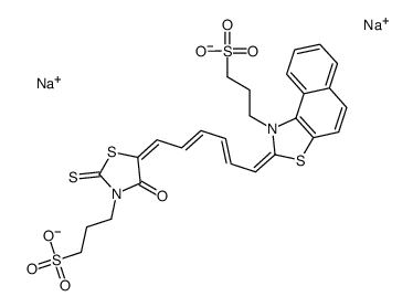 disodium,3-[(2Z)-2-[(2E,4E,6Z)-6-[4-oxo-2-sulfanylidene-3-(3-sulfonatopropyl)-1,3-thiazolidin-5-ylidene]hexa-2,4-dienylidene]benzo[e][1,3]benzothiazol-1-yl]propane-1-sulfonate Structure