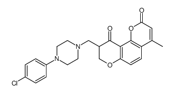 9-[[4-(4-chlorophenyl)piperazin-1-yl]methyl]-4-methyl-8,9-dihydropyrano[2,3-f]chromene-2,10-dione结构式