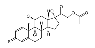 21-acetoxy-9α,11β-dichloro-17α-hydroxy-20-oxopregna-1,4-diene-3-thione结构式
