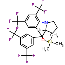 (S)-α,α-双[3,5-双(三氟甲基)苯基]-2-吡咯烷甲醇三甲基硅基醚结构式
