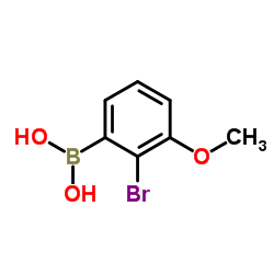 (2-溴-3-甲氧基苯基)硼酸结构式