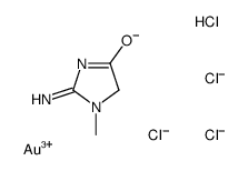 hydrogen tetrachloroaurate(1-), compound with 2-amino-1,5-dihydro-1-methyl-4H-imidazol-4-one (1:1)结构式