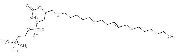 1-O-(cis-9-十八碳烯基)-2-乙酰基-sn-甘油-3-胆碱磷酸结构式