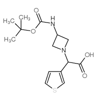 (3-Boc-氨基-1-氮杂啶)-噻吩-3-乙酸结构式