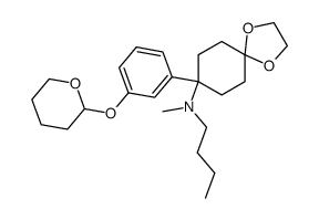 N-butyl-N-methyl-8-(3-((tetrahydro-2H-pyran-2-yl)oxy)phenyl)-1,4-dioxaspiro[4.5]decan-8-amine结构式