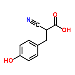 2-Cyano-3-(4-hydroxyphenyl)propanoic acid structure