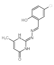 Salicylaldehyde, 5-chloro-, (4-hydroxy-6-methyl-2-pyrimidinyl)hydrazone Structure