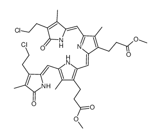 2,17-bis-(2-chloroethyl)-21,24-dihydro-8,12-bis-(2-methoxycarbonylethyl)-3,7,13,18-tetramethylbilin-1,19-dione结构式