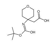 [4-({[(2-Methyl-2-propanyl)oxy]carbonyl}amino)tetrahydro-2H-pyran -4-yl]acetic acid Structure