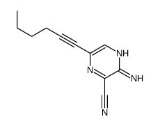 3-amino-6-hex-1-ynylpyrazine-2-carbonitrile结构式